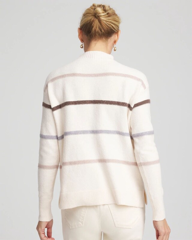 Sequined Stripe Pullover Sweater - image 3